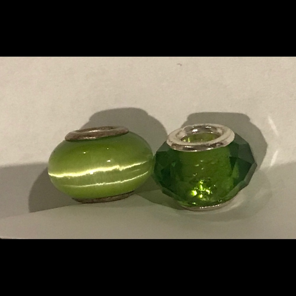 New 2 Green Bracelet Charms...Never Used...New